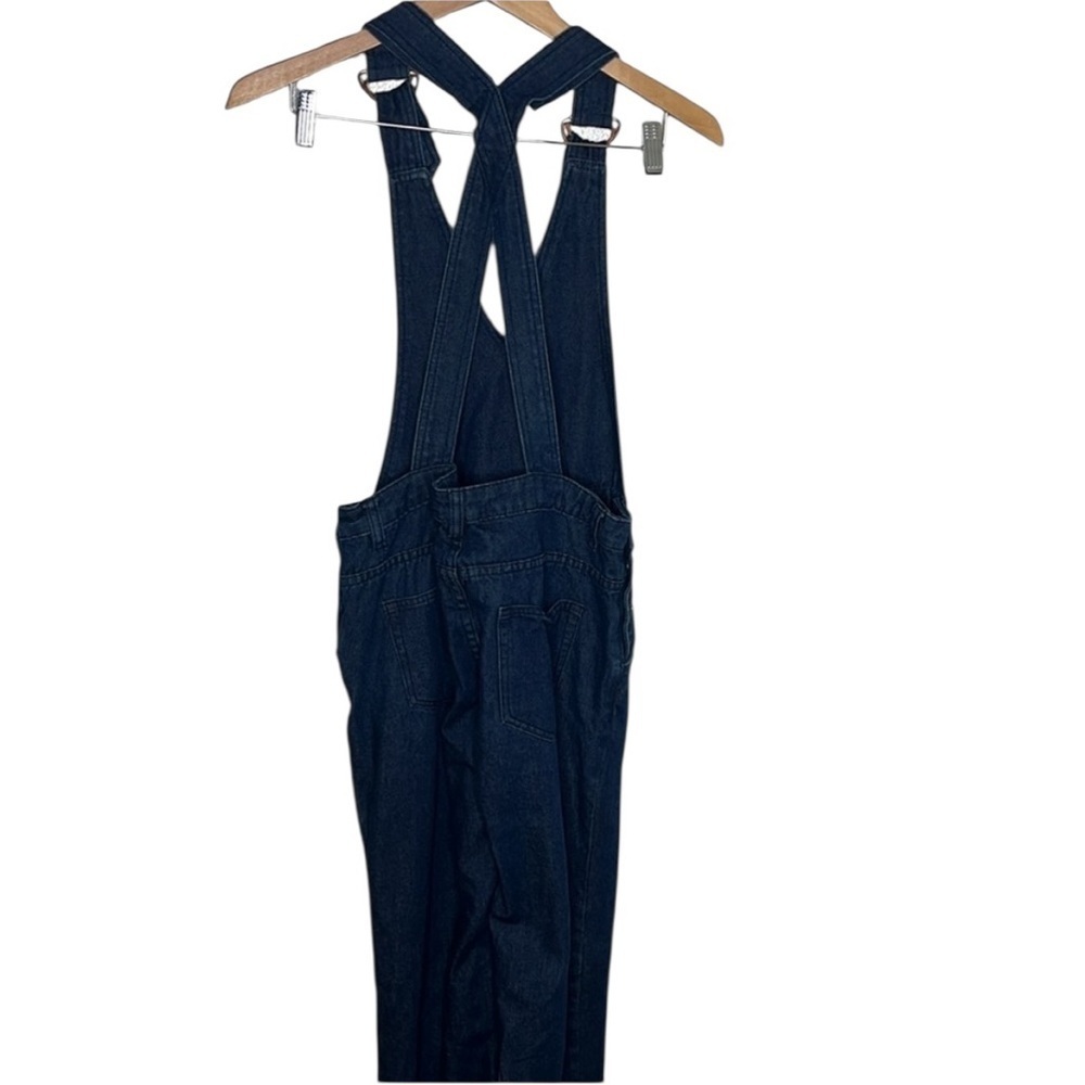 91: LTD Dark Denim V-Neck Overalls Women Size 4 BLEMISH - Picture 6 of 7